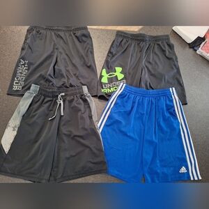 Under Armour Trio Athletic Shorts - Black, Blue, Neon Green